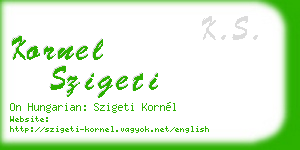 kornel szigeti business card
