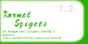 kornel szigeti business card